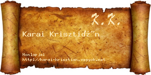 Karai Krisztián névjegykártya